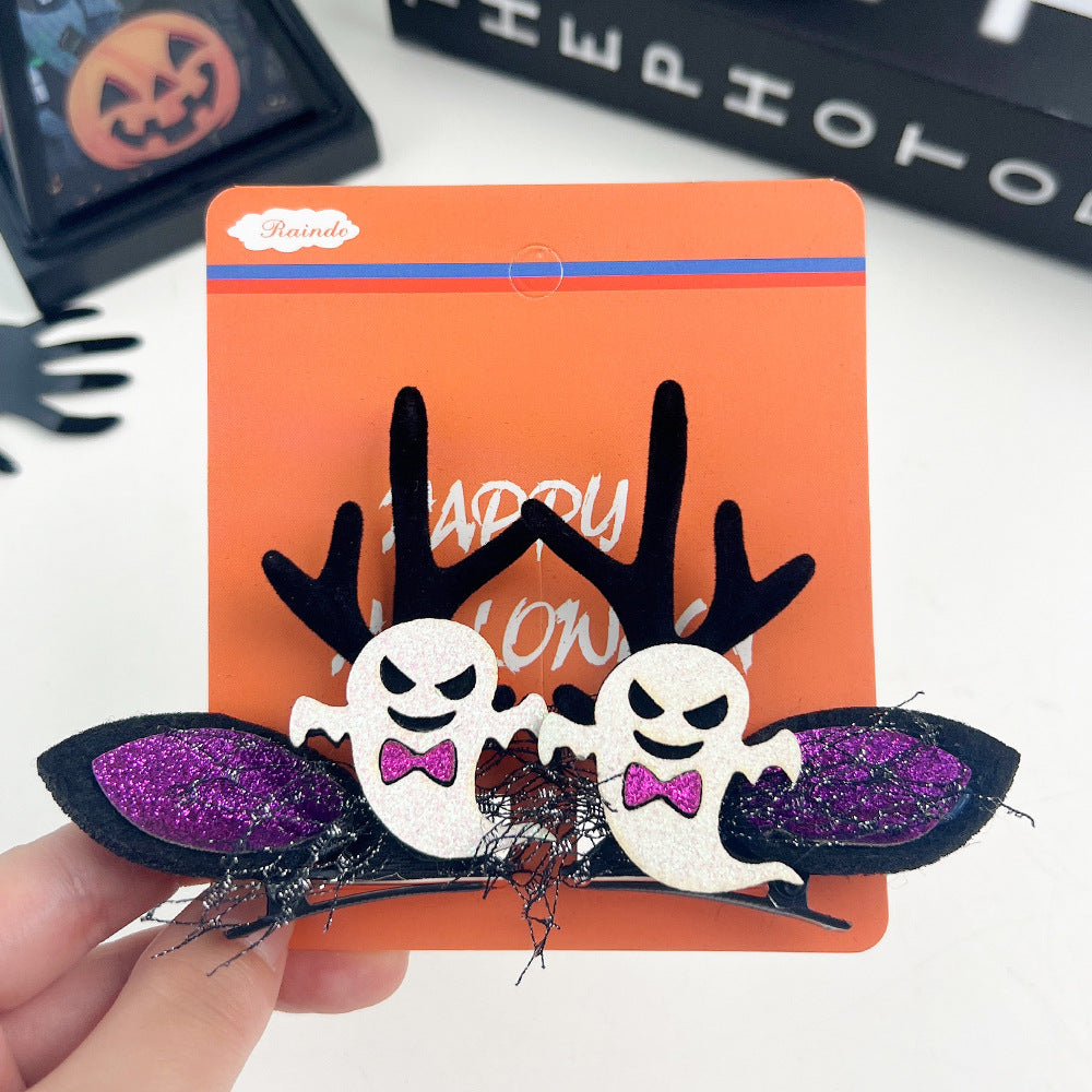 Wholesale Halloween Funny Pumpkin Ghost Bat Side Clip Top Clip